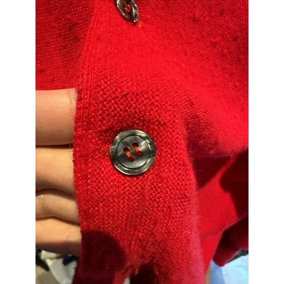 Vintage 70S 80s Izod Lacoste Mens Cardigan Sweater Size M Red Acrylic - Picture 5 of 6